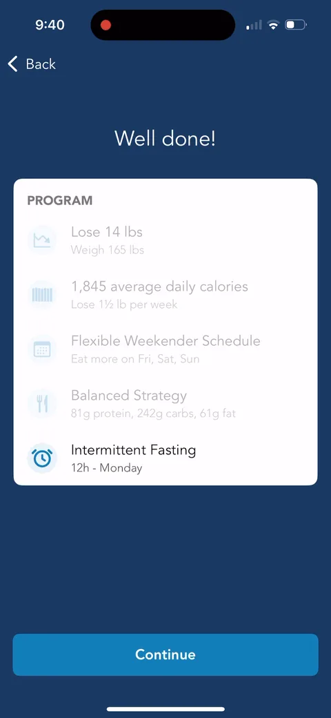 Lose It onboarding screen 79