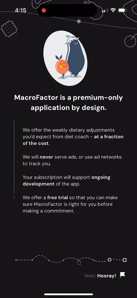 Macrofactor onboarding screen 22: 