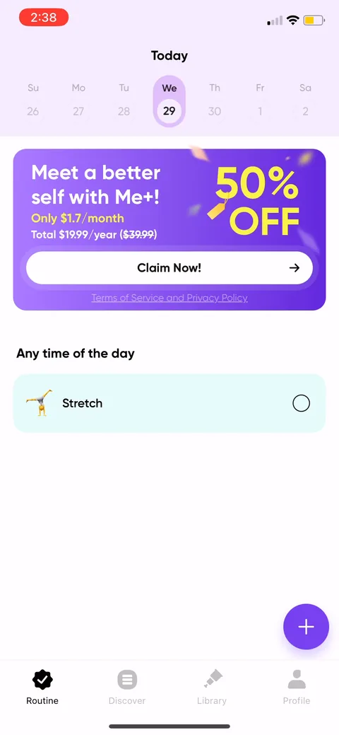 Me onboarding screen 71: Persistent 
