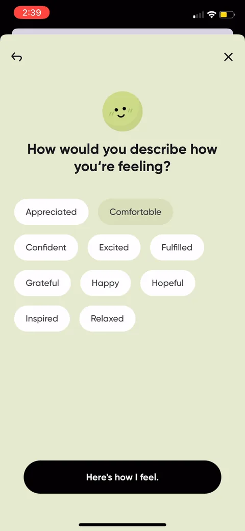 Me onboarding screen 88