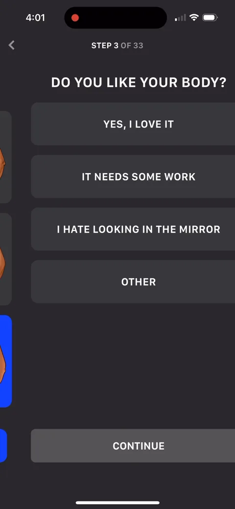 Muscle Booster onboarding screen 9: 