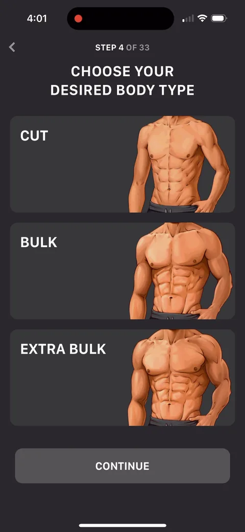 Muscle Booster onboarding screen 11: 