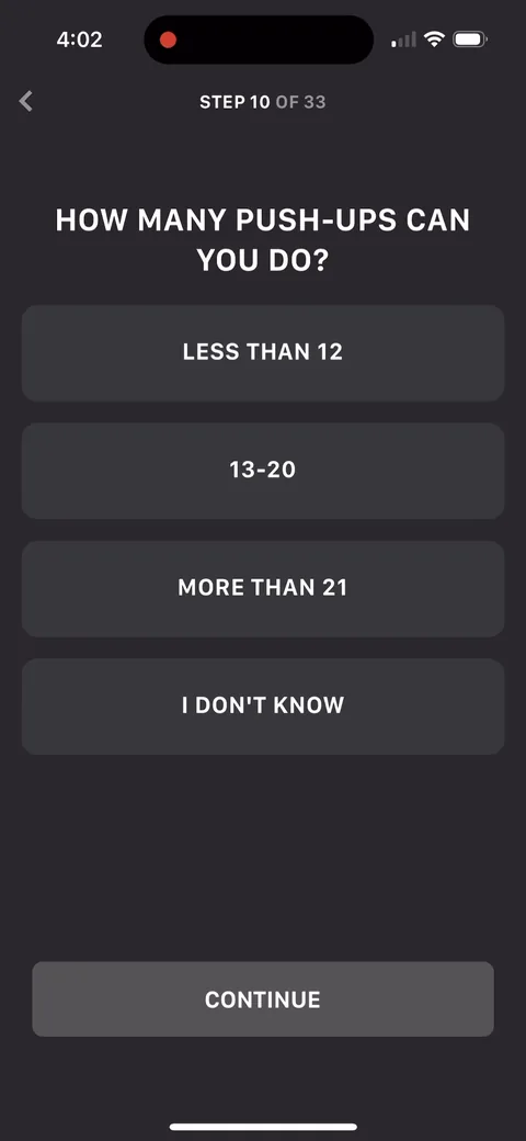 Muscle Booster onboarding screen 25: 