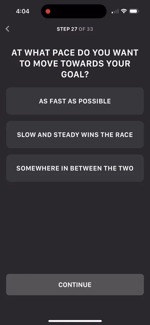 Muscle Booster onboarding screen 69: 