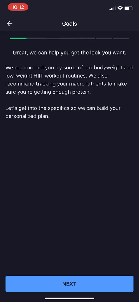 Myfitnesspal onboarding screen 6