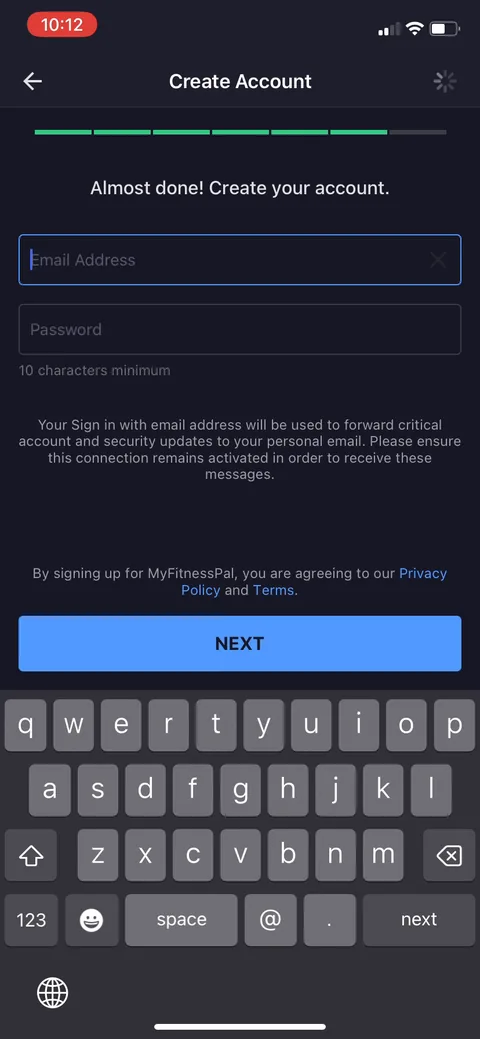 Myfitnesspal onboarding screen 16