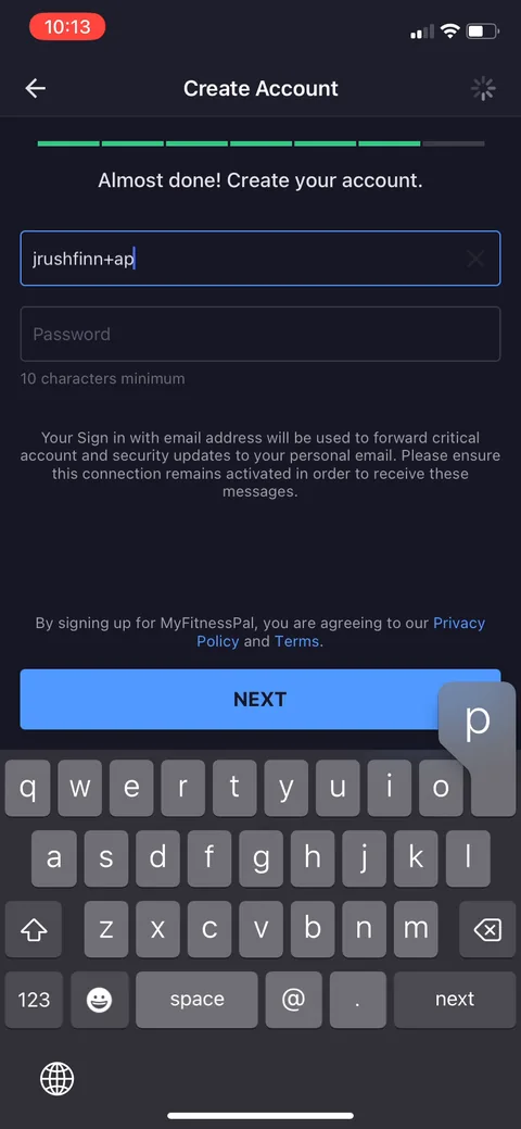 Myfitnesspal onboarding screen 25