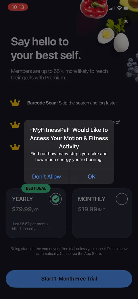 Myfitnesspal onboarding screen 37