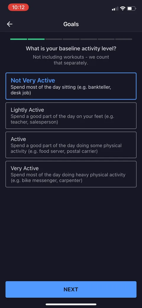 Myfitnesspal onboarding screen 7