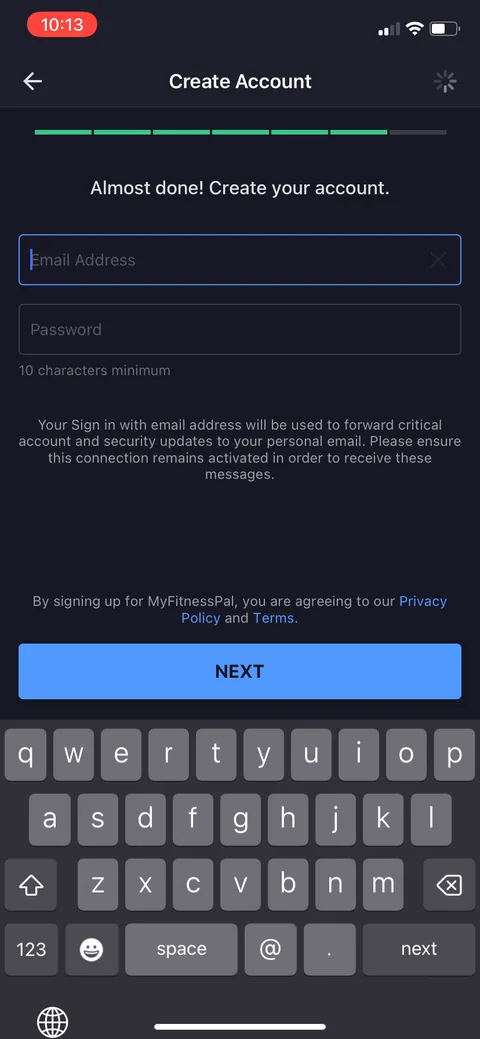 Myfitnesspal onboarding screen 20