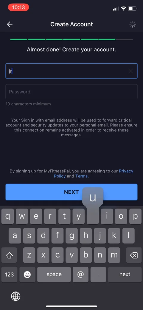 Myfitnesspal onboarding screen 23