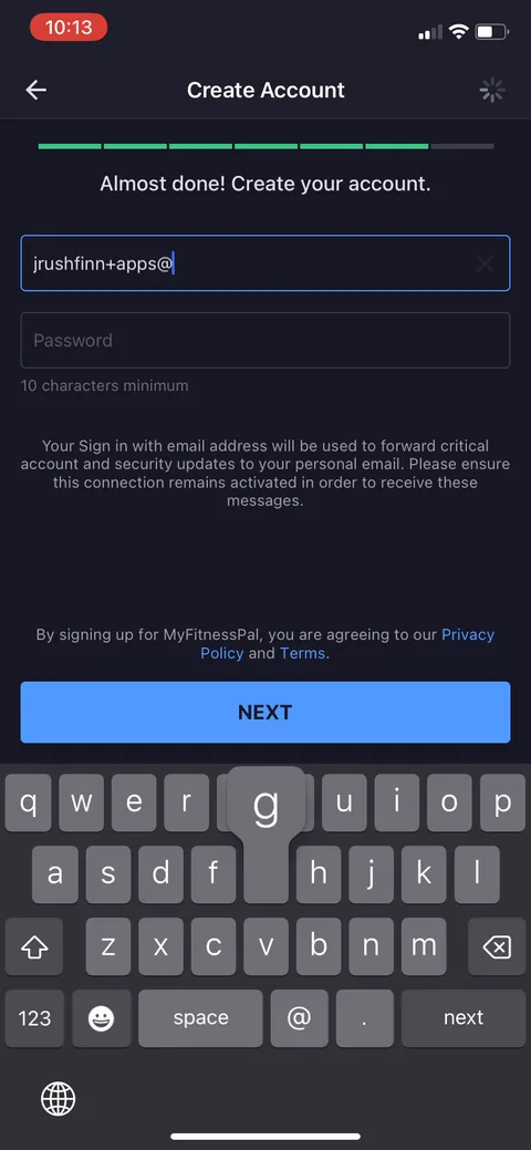 Myfitnesspal onboarding screen 26