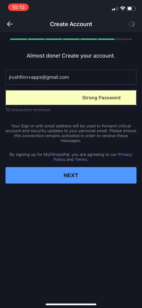 Myfitnesspal onboarding screen 28