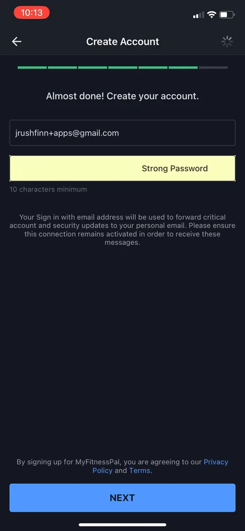 Myfitnesspal onboarding screen 30