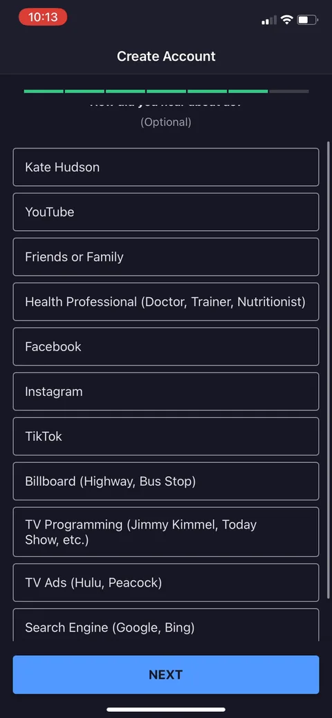 Myfitnesspal onboarding screen 33