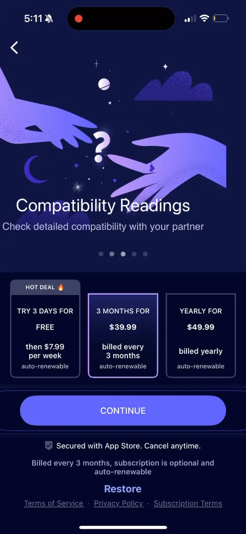 Nebula onboarding screen 109