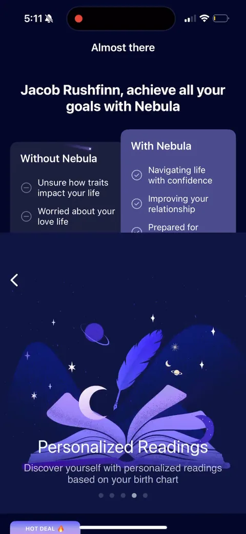 Nebula onboarding screen 111