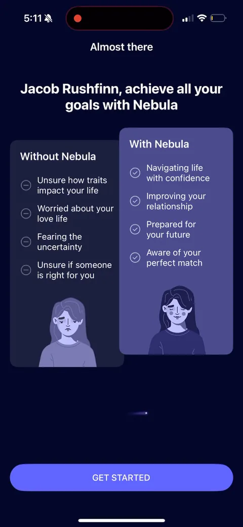 Nebula onboarding screen 112