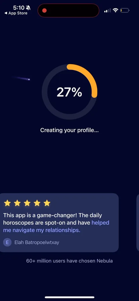 Nebula onboarding screen 60