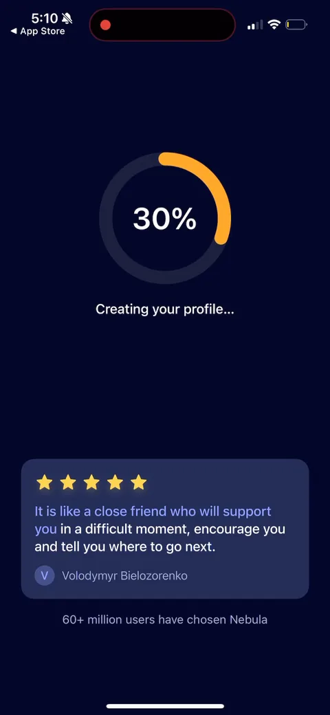 Nebula onboarding screen 61