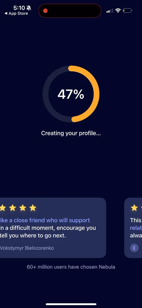 Nebula onboarding screen 62