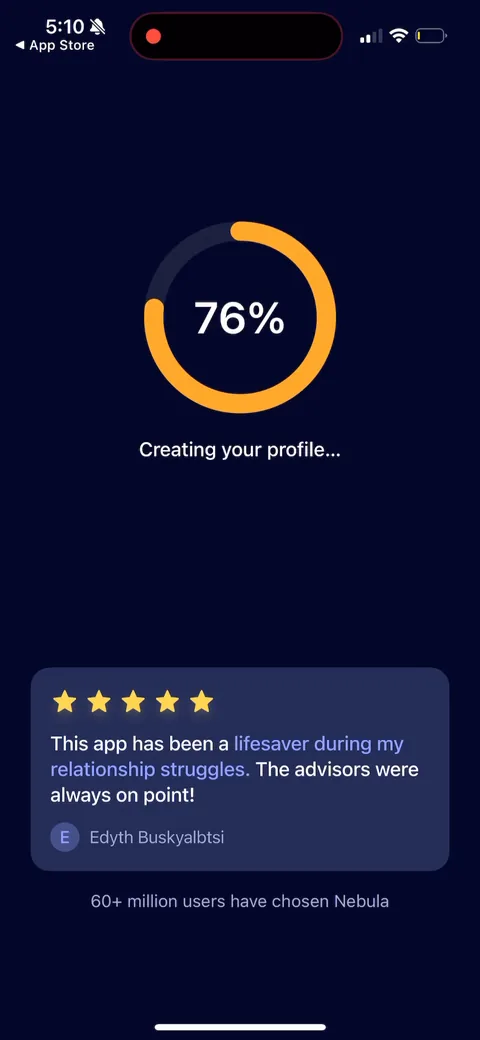 Nebula onboarding screen 63