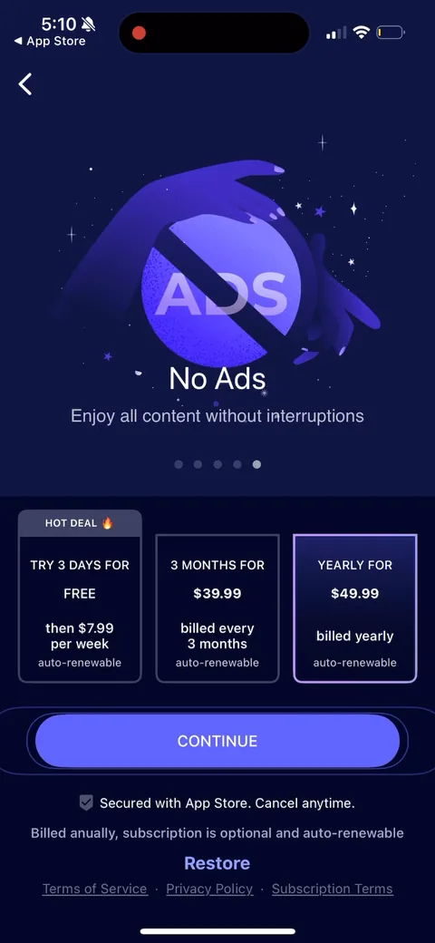 Nebula onboarding screen 77
