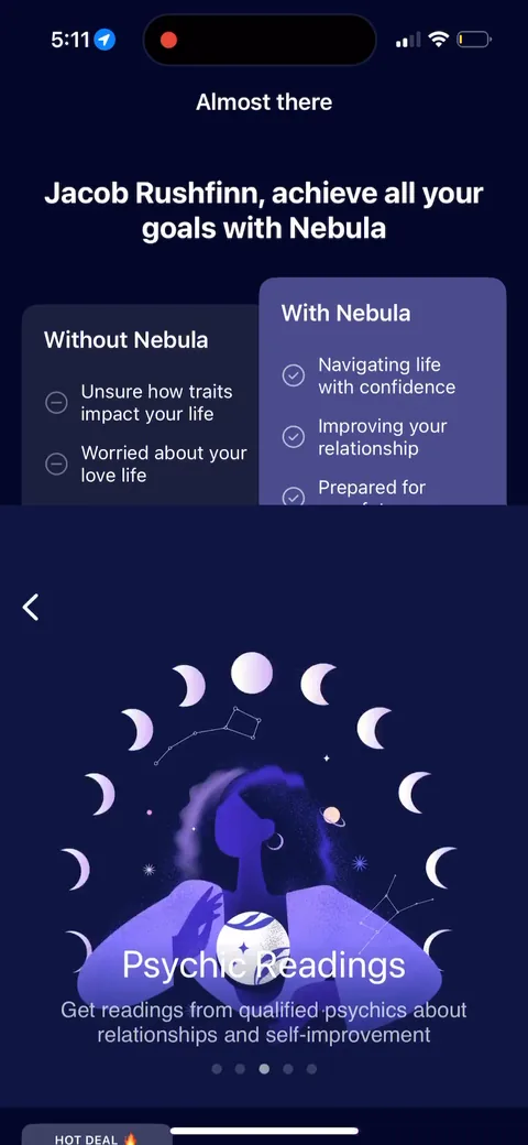 Nebula onboarding screen 98