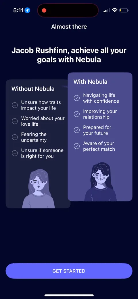 Nebula onboarding screen 99