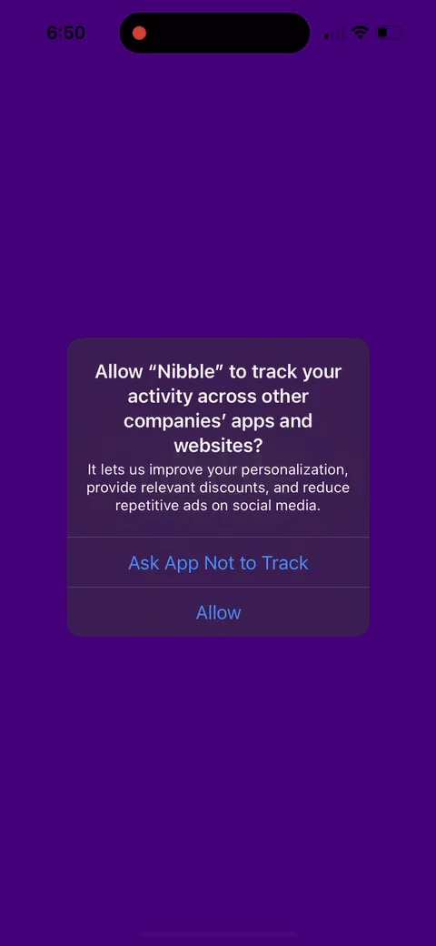 Nibble onboarding flow