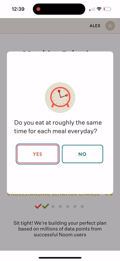 Noom onboarding screen 102