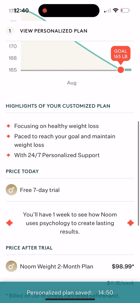 Noom onboarding screen 112