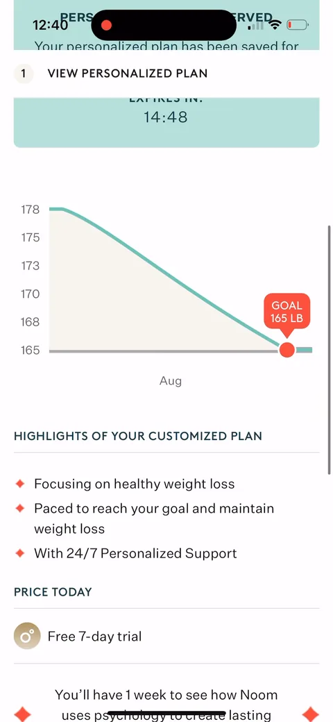 Noom onboarding screen 115