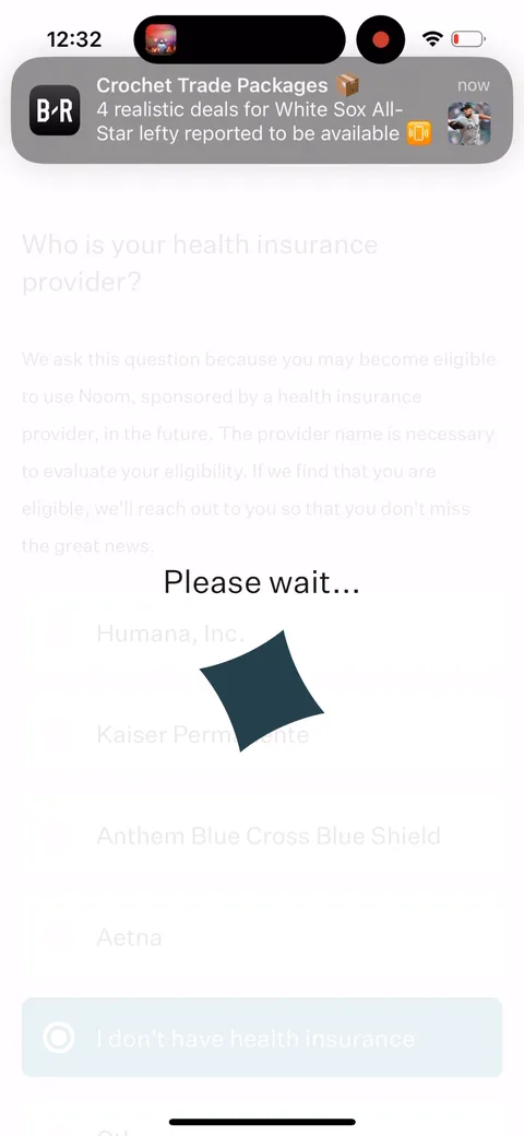 Noom onboarding screen 12