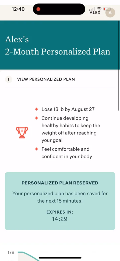 Noom onboarding screen 120