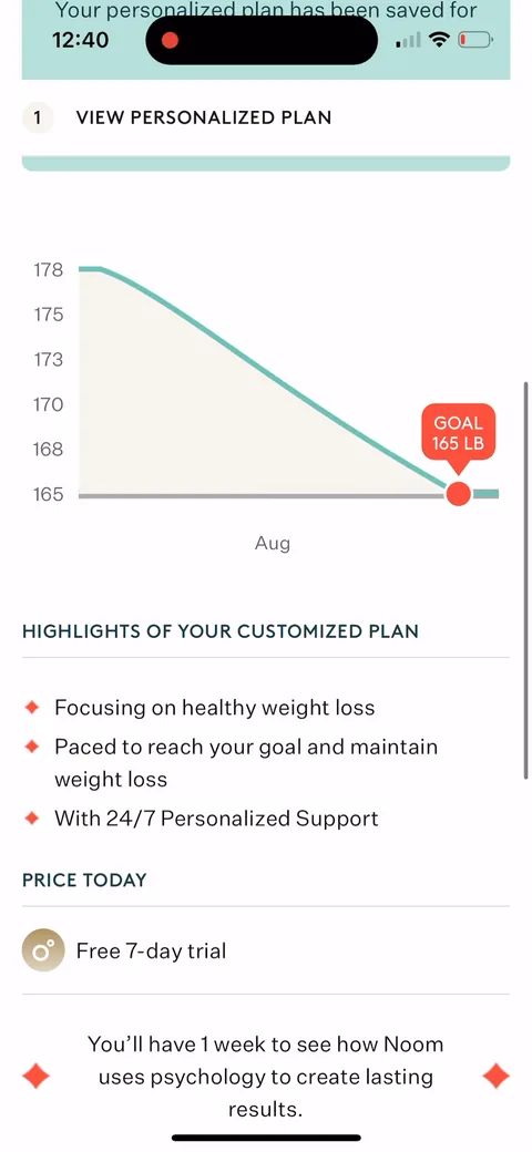 Noom onboarding screen 121