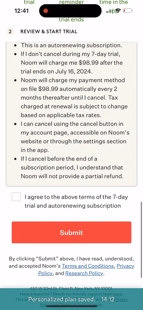 Noom onboarding screen 125