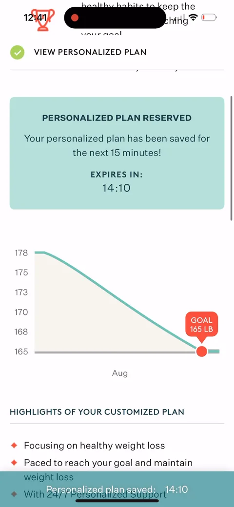 Noom onboarding screen 129