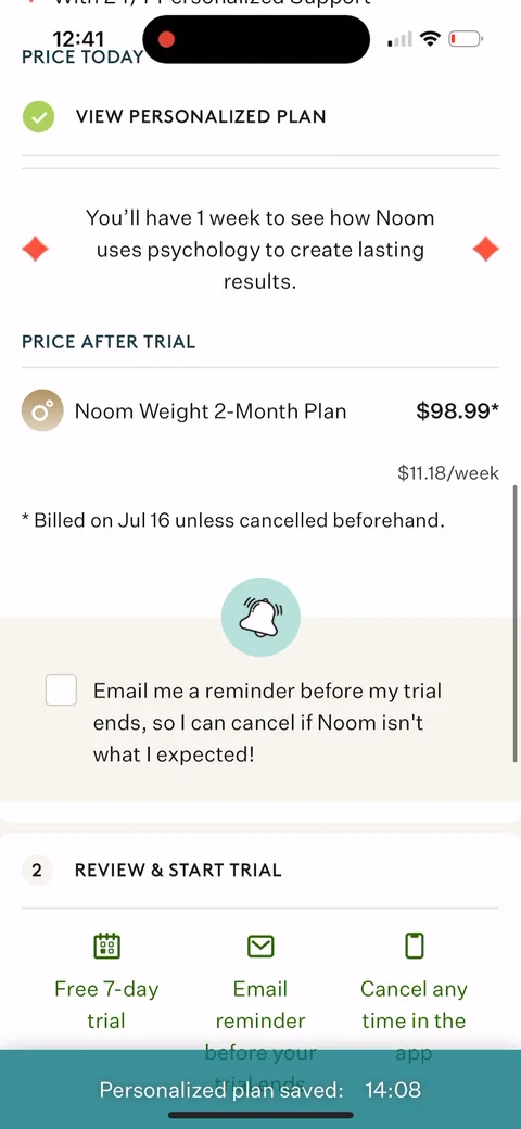 Noom onboarding screen 133