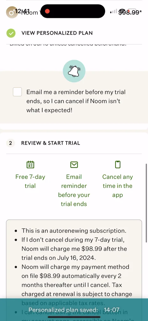 Noom onboarding screen 134
