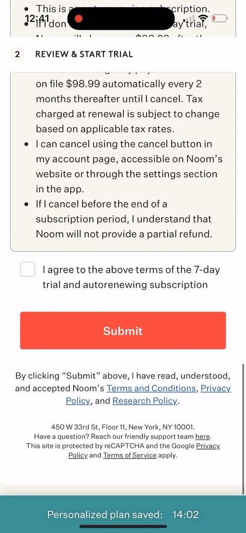 Noom onboarding screen 136