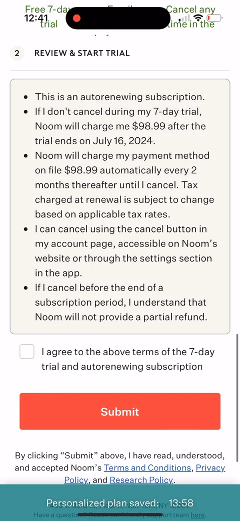 Noom onboarding screen 137