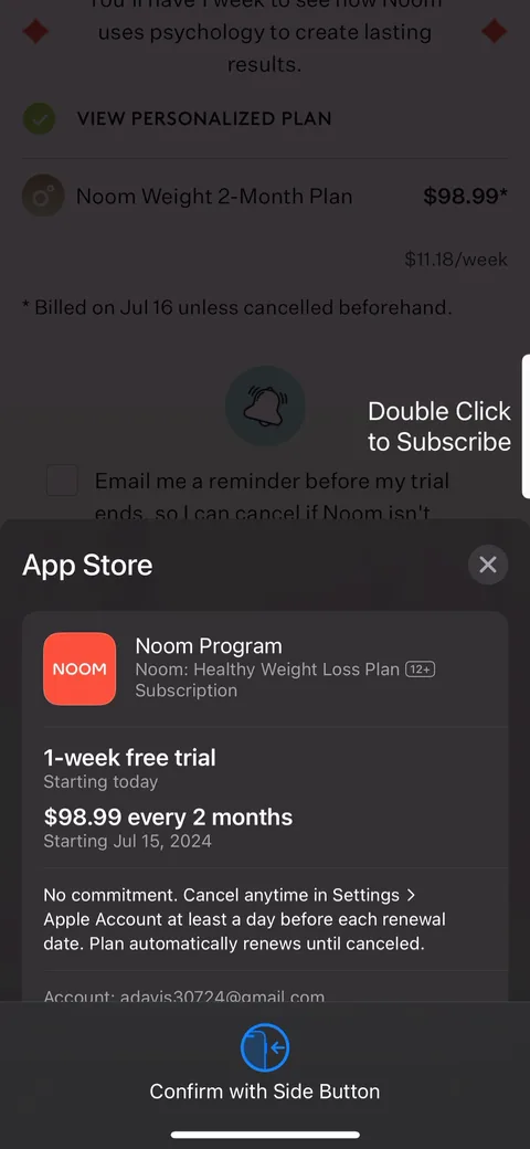 Noom onboarding screen 140