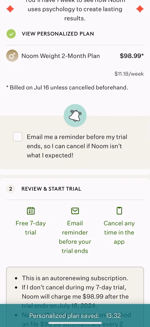 Noom onboarding screen 141