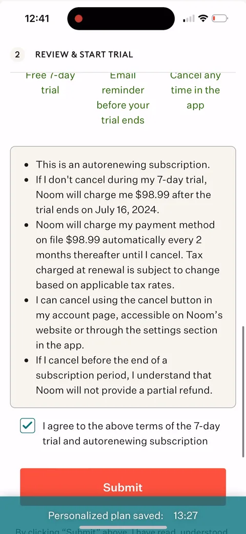 Noom onboarding screen 144