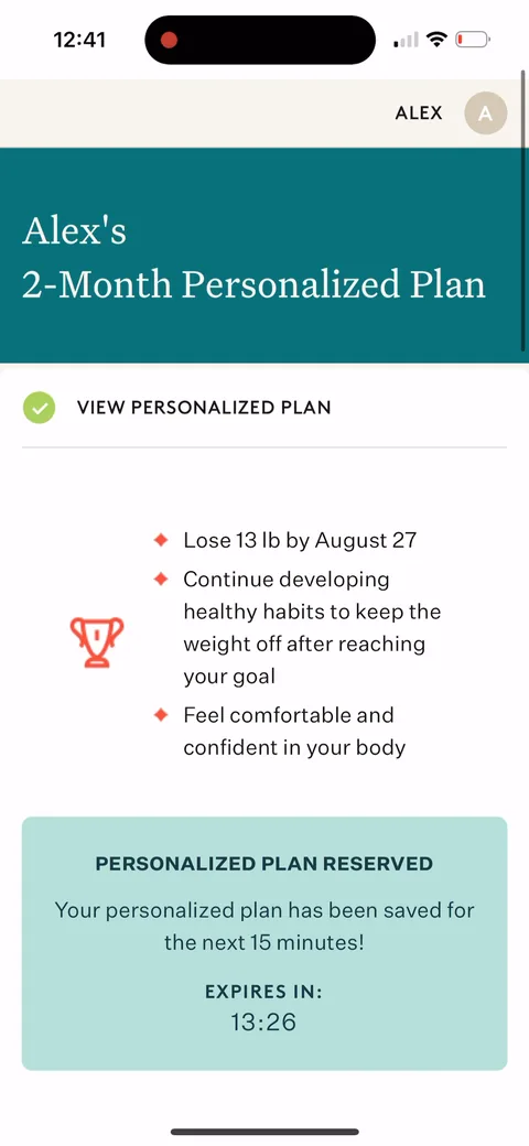 Noom onboarding screen 150