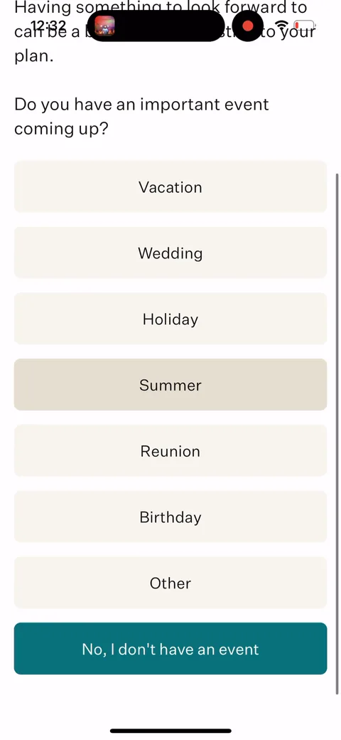 Noom onboarding screen 19