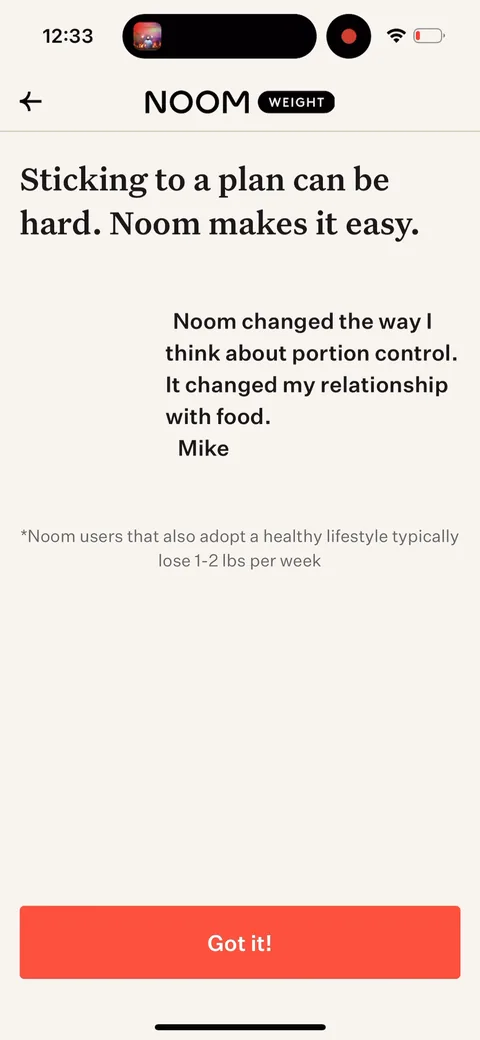 Noom onboarding screen 21