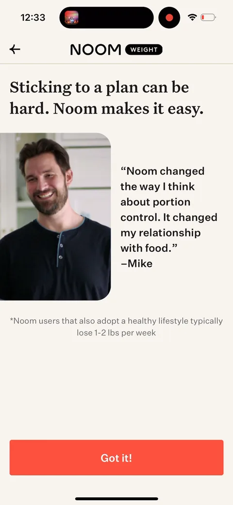 Noom onboarding screen 22
