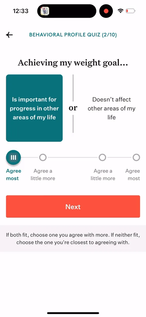 Noom onboarding screen 33